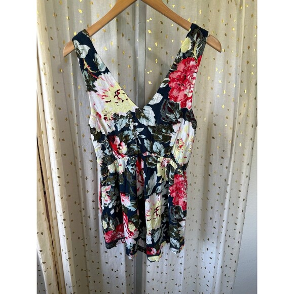 Lulus Mink Pink Nothing Like the Wild Surplice Floral Print Romper Playsuit S - Picture 9 of 10
